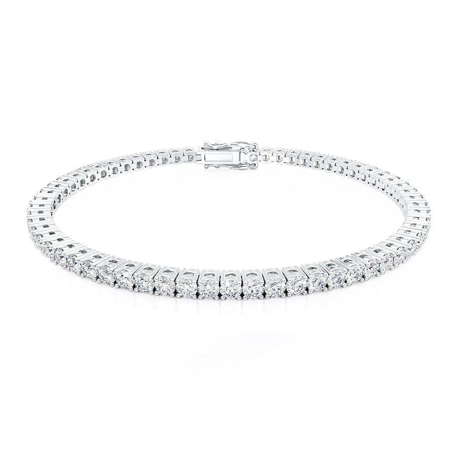 MONACO: 5 Total Carat Lab Diamond Tennis Bracelet 18k White Gold