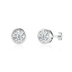 Beze Edge Lab Diamond Studs in 18k White Gold