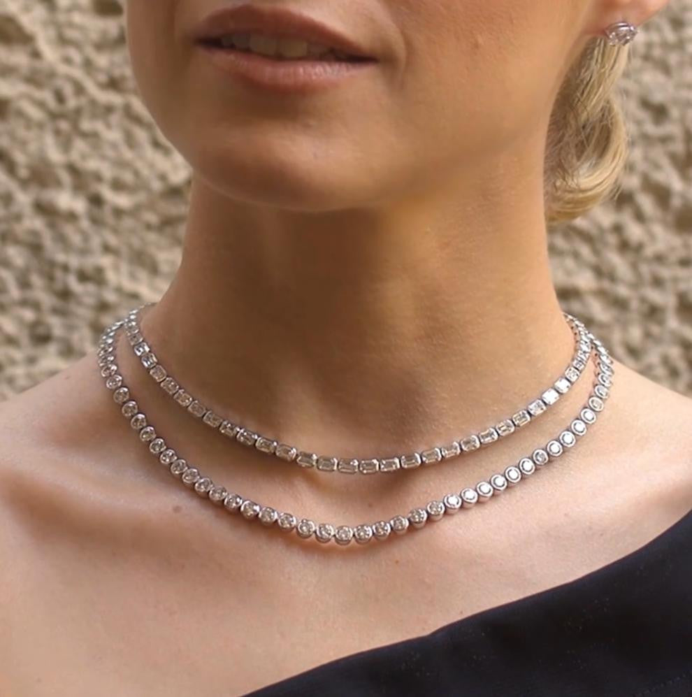 Celestial Double Strand Tennis Necklace