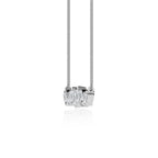 Classic Mixed Diamond Cluster Necklace in 18k White Gold