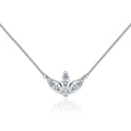 18k White Gold Necklace Featuring Marquise Petal Lab Diamond