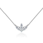 18k White Gold Necklace Featuring Marquise Petal Lab Diamond