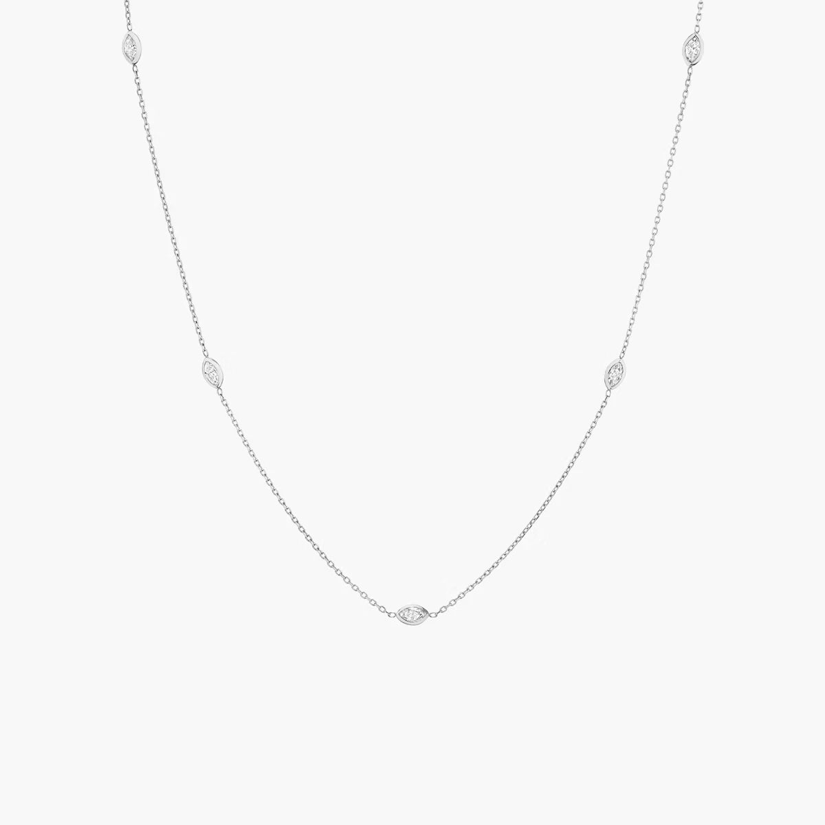 Knife-Edge Bezel Station Necklace