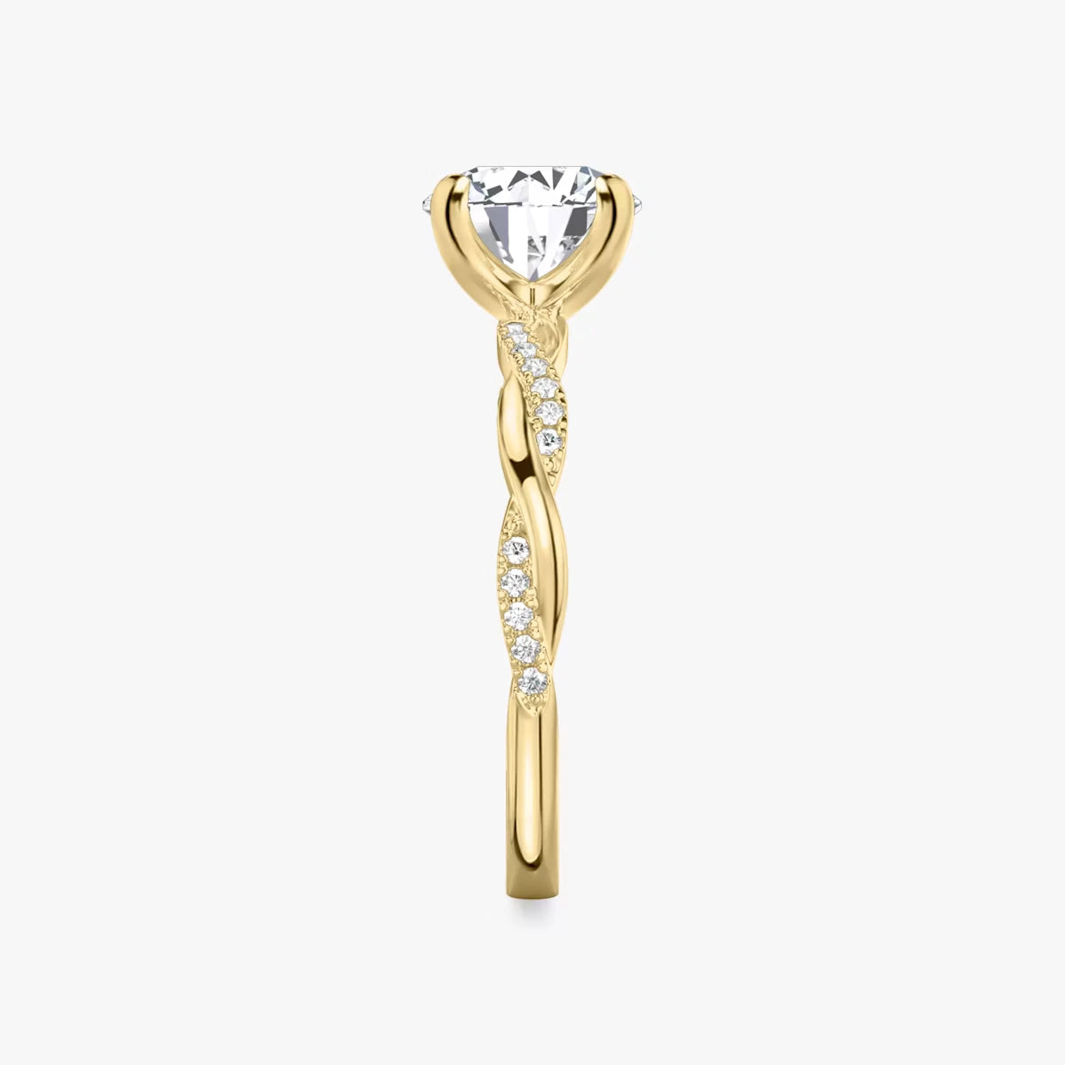 The Twisted Classic Round Brilliant White Gold Engagement Ring