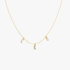 Floating Baguette Station Necklace