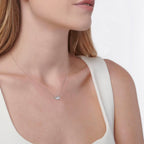 18k White Gold Necklace Featuring Marquise Petal Lab Diamond