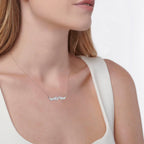 Classic Mixed Diamond Cluster Necklace in 18k White Gold