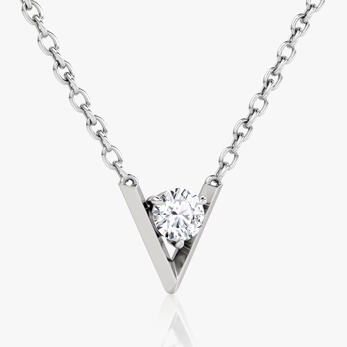 Emari V Solitaire Necklace