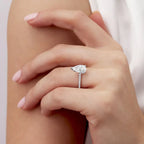 Aurora Pear Lab Diamond Solitaire Ring