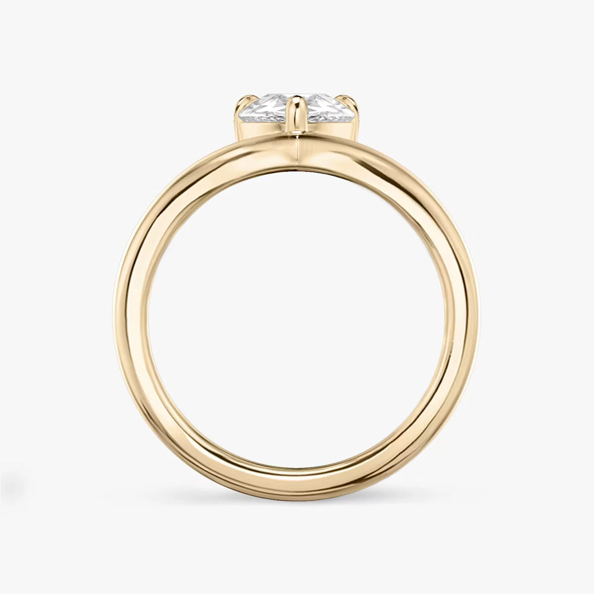 The Signature V Pear Yellow Gold Engagement Ring