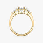 The Three Stone Oval Yellow Gold Engagement Ring