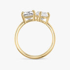 The Toi et Moi Emerald and Pear Yellow Gold Engagement Ring