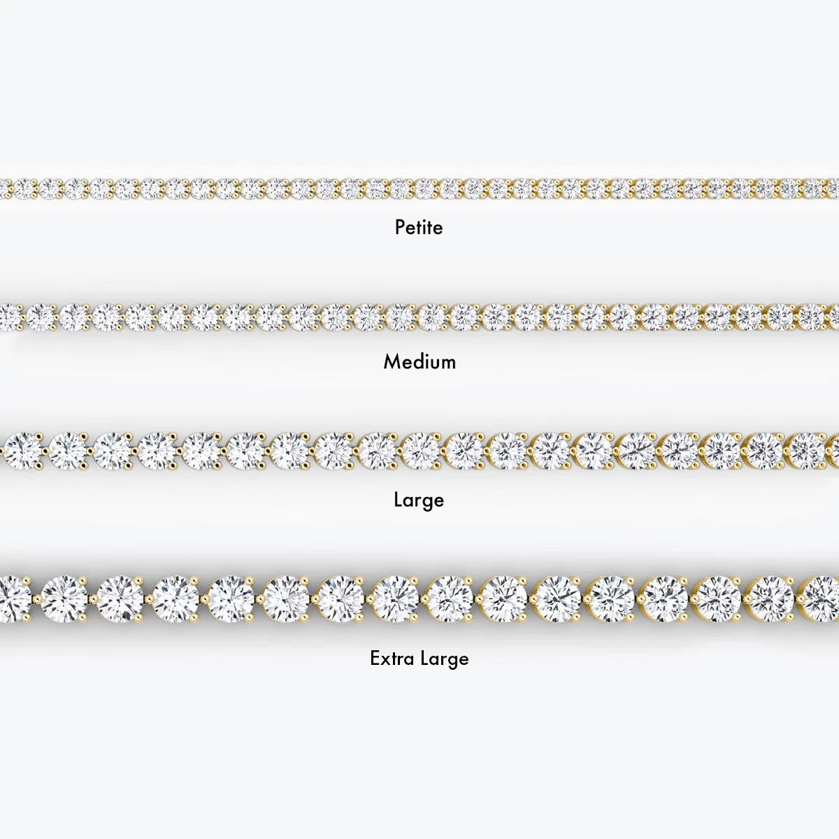 Tennis Bracelet | Round Brilliant | 14k | Yellow Gold | diamondSize: petite | c