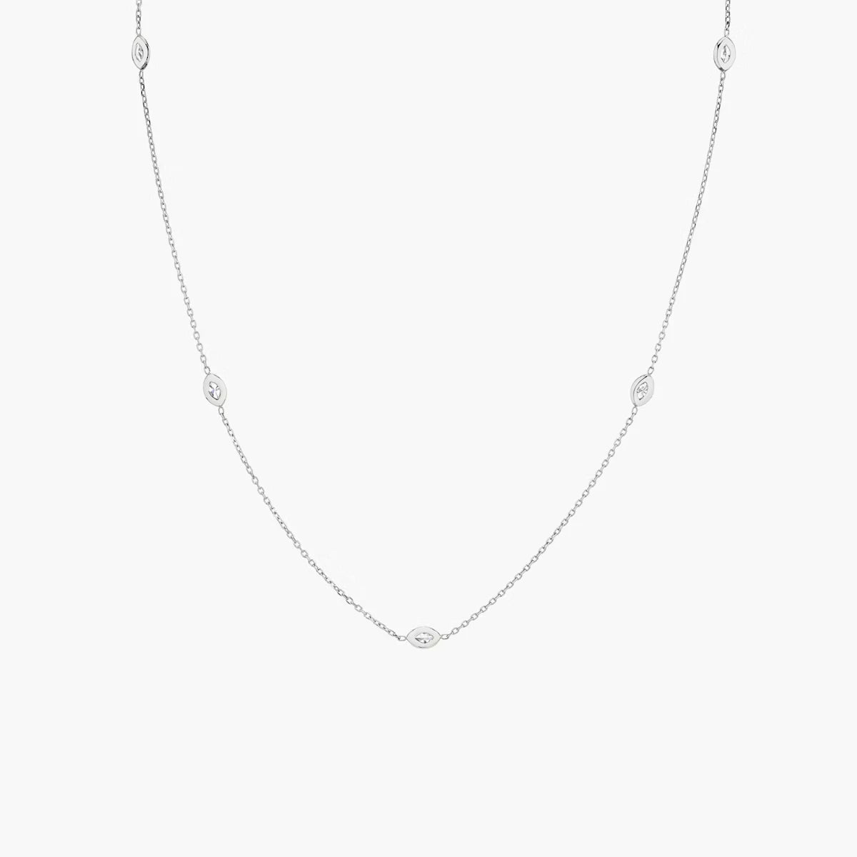 Knife-Edge Bezel Station Necklace