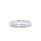 Lab-Created Diamond Channel Eternity Ring – 18k White Gold Statement