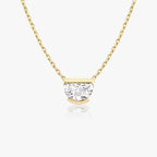 Knife-Edge Semi-Bezel Necklace