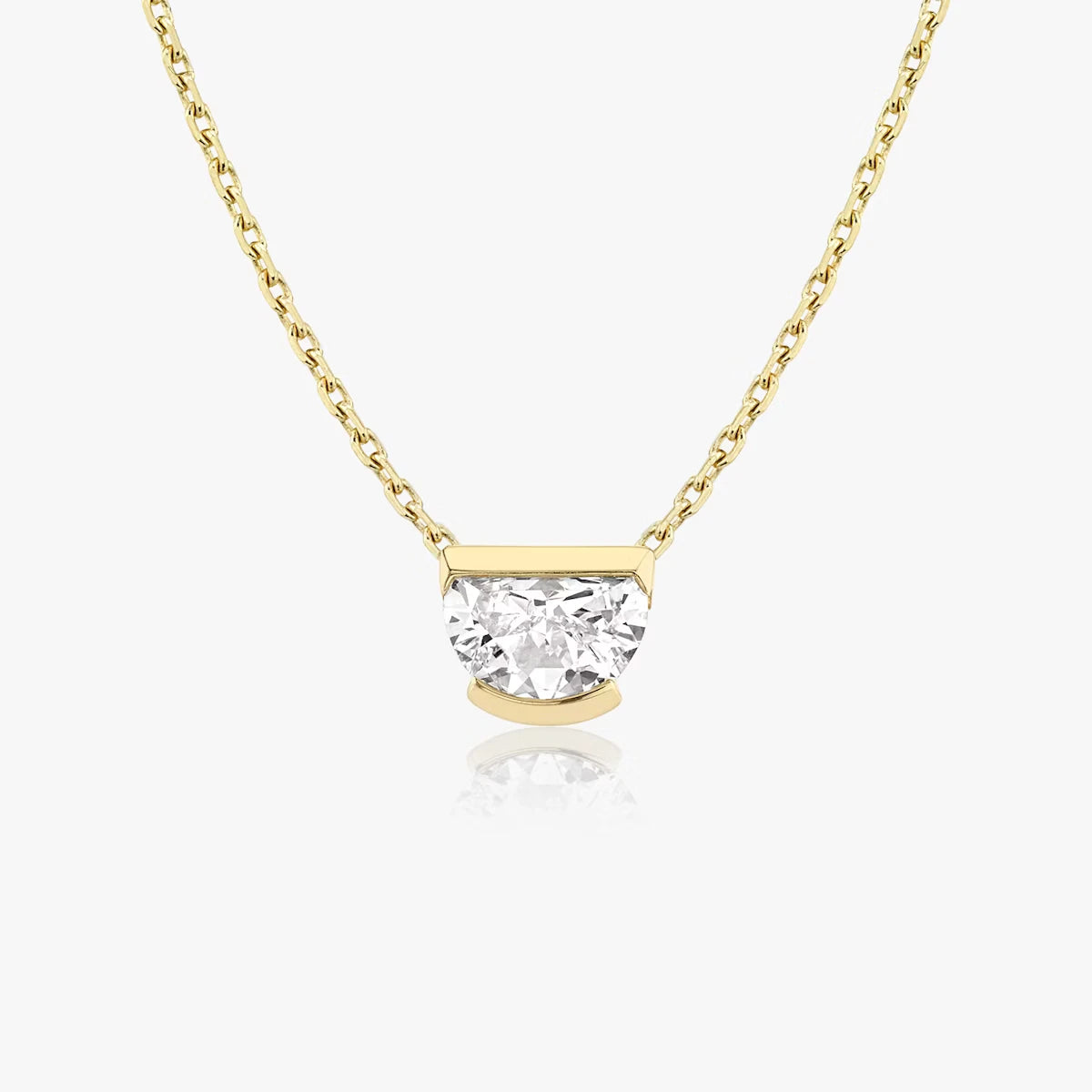 Knife-Edge Semi-Bezel Necklace