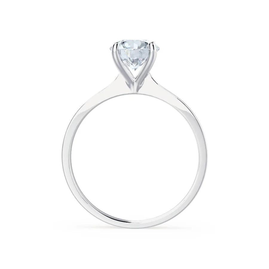 Tulip Solitaire Engagement Ring 14K White Gold