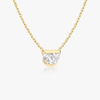 Knife-Edge Semi-Bezel Necklace