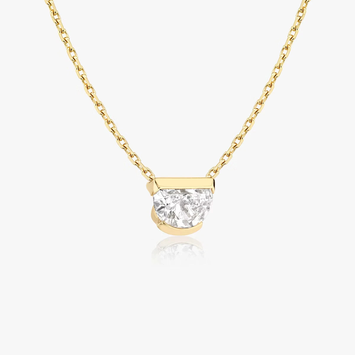 Knife-Edge Semi-Bezel Necklace