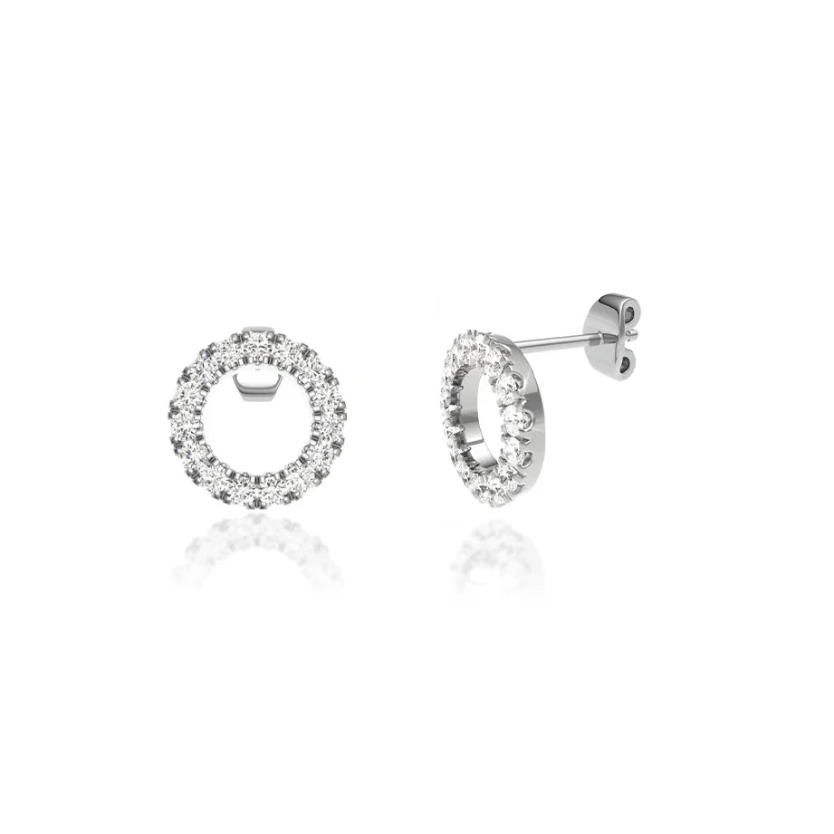 Lumière Circle Lab Diamond Earrings in 18k White Gold