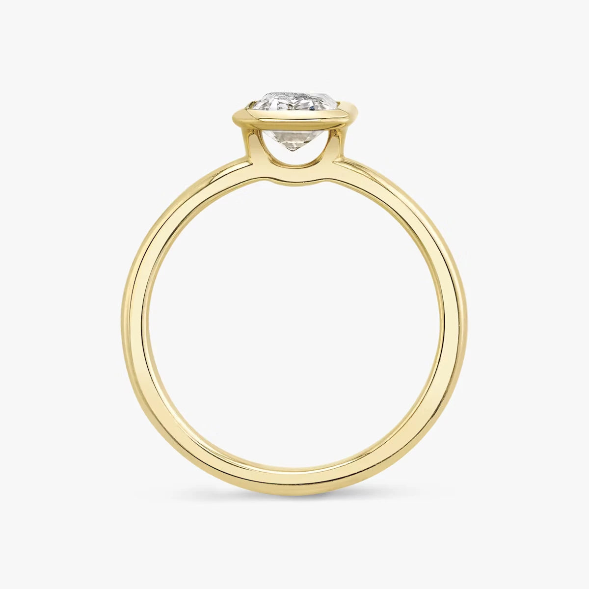 The Signature Bezel Emerald Yellow Gold Engagement Ring