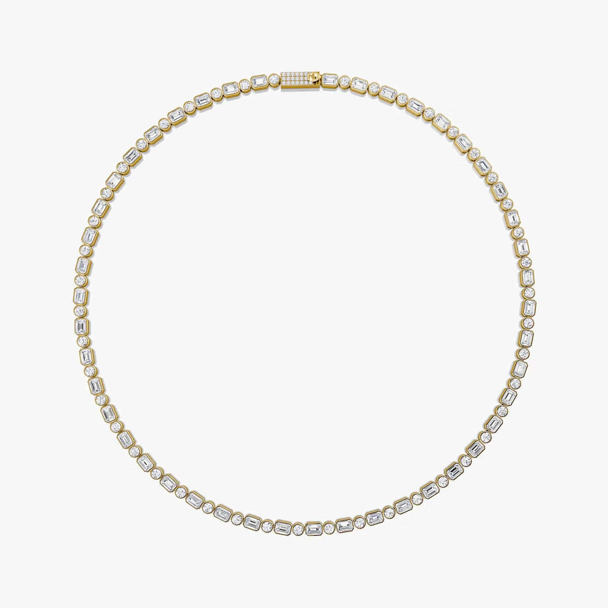 Mixed Bezel Tennis Necklace