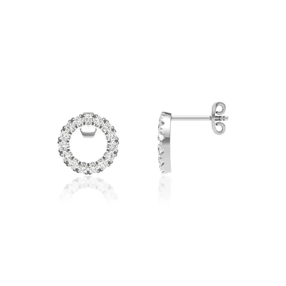 Lumière Circle Lab Diamond Earrings in 18k White Gold