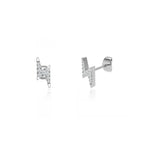 Petite Lightning Lab Diamond Earrings – 18k White Gold