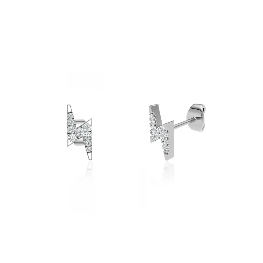 Petite Lightning Lab Diamond Earrings – 18k White Gold