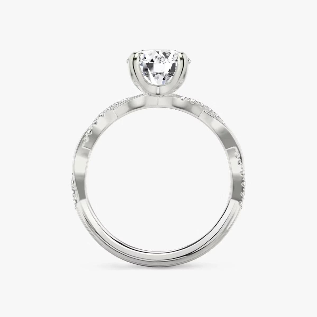 The Twisted Classic Round Brilliant White Gold Engagement Ring
