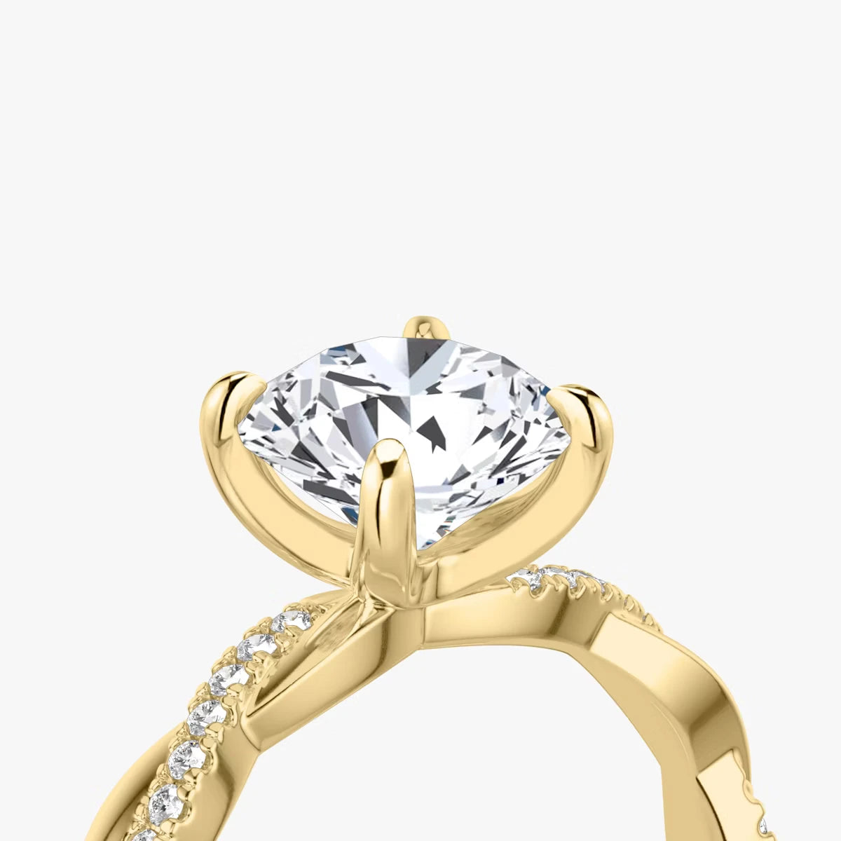 The Twisted Classic Round Brilliant White Gold Engagement Ring