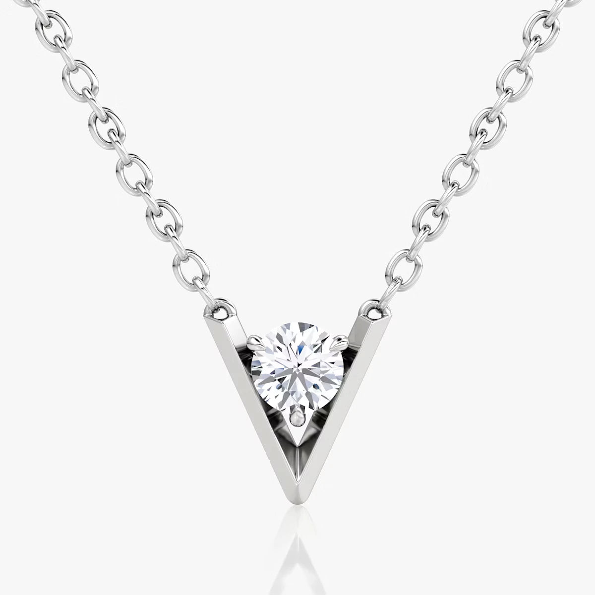 Emari V Solitaire Necklace