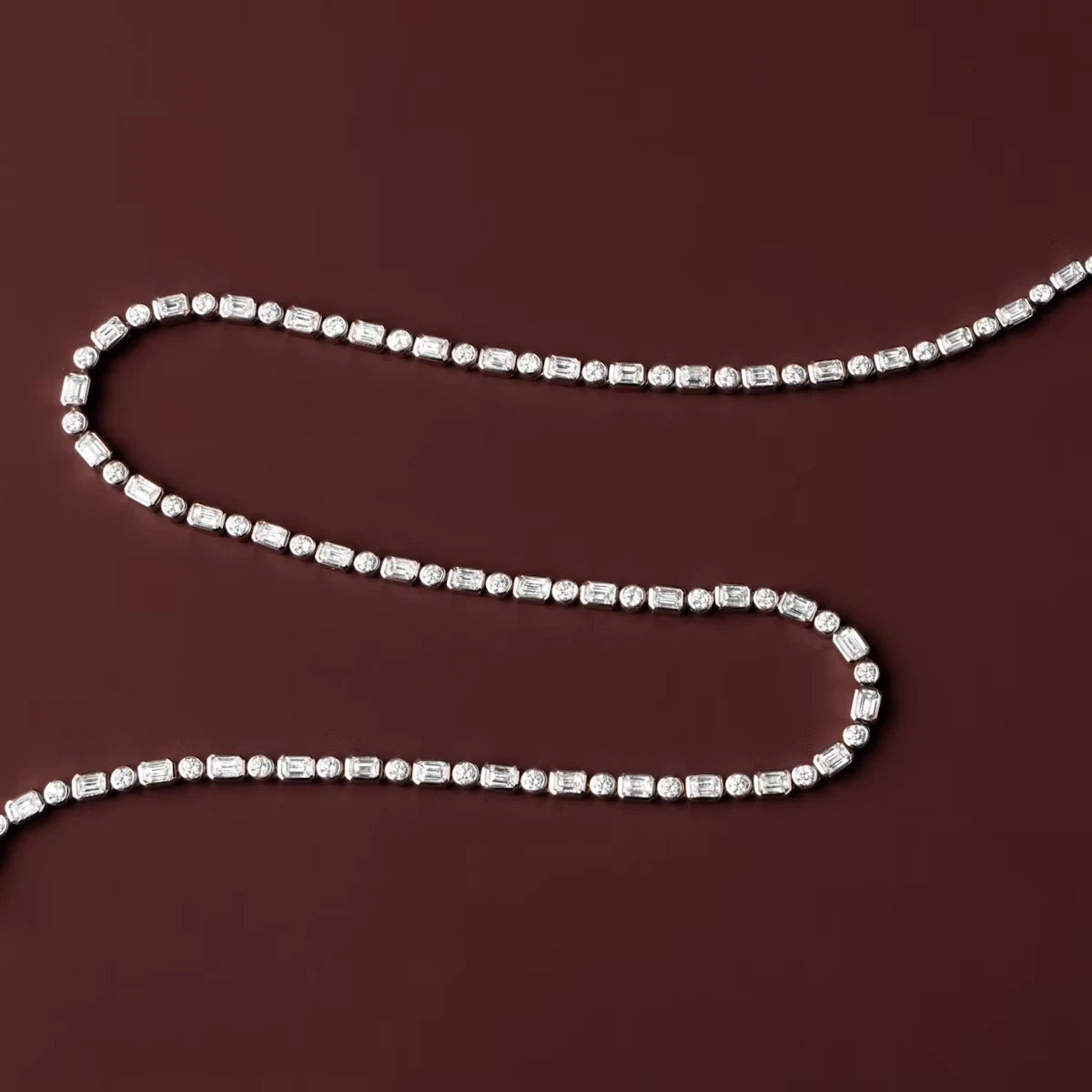 Mixed Bezel Tennis Necklace
