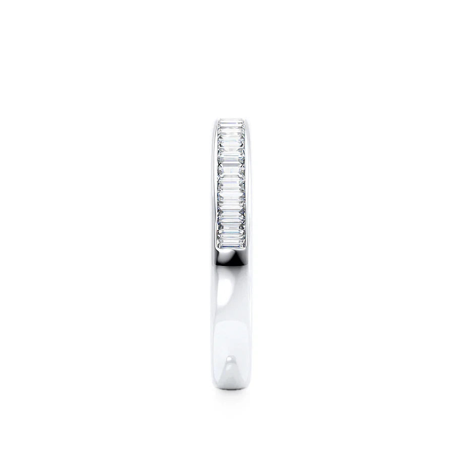 Lab-Created Diamond Channel Eternity Ring – 18k White Gold Statement