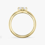 The Signature V Pear Yellow Gold Engagement Ring