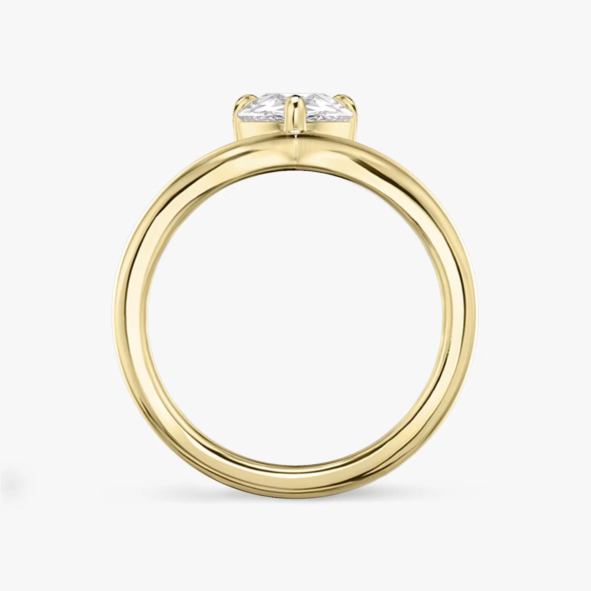 The Signature V Pear Yellow Gold Engagement Ring