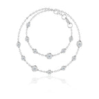 Radiant Halo Lab Diamond Necklace – 18k White Gold