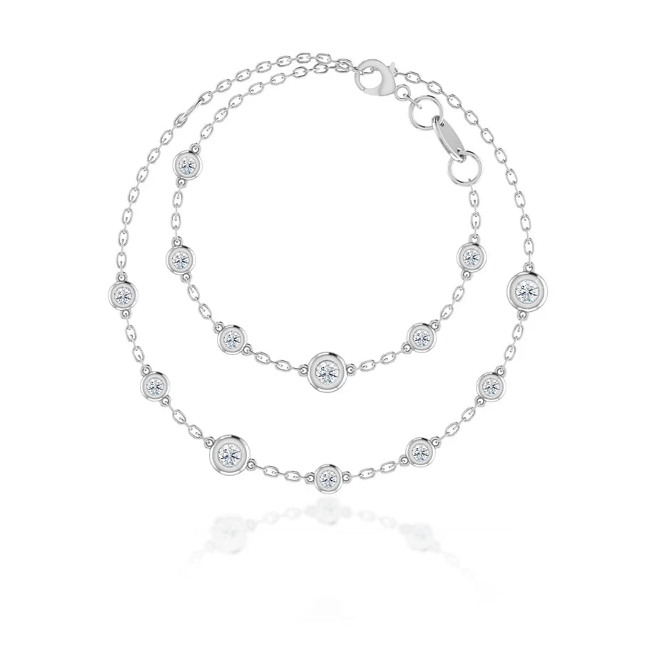 Radiant Halo Lab Diamond Necklace – 18k White Gold
