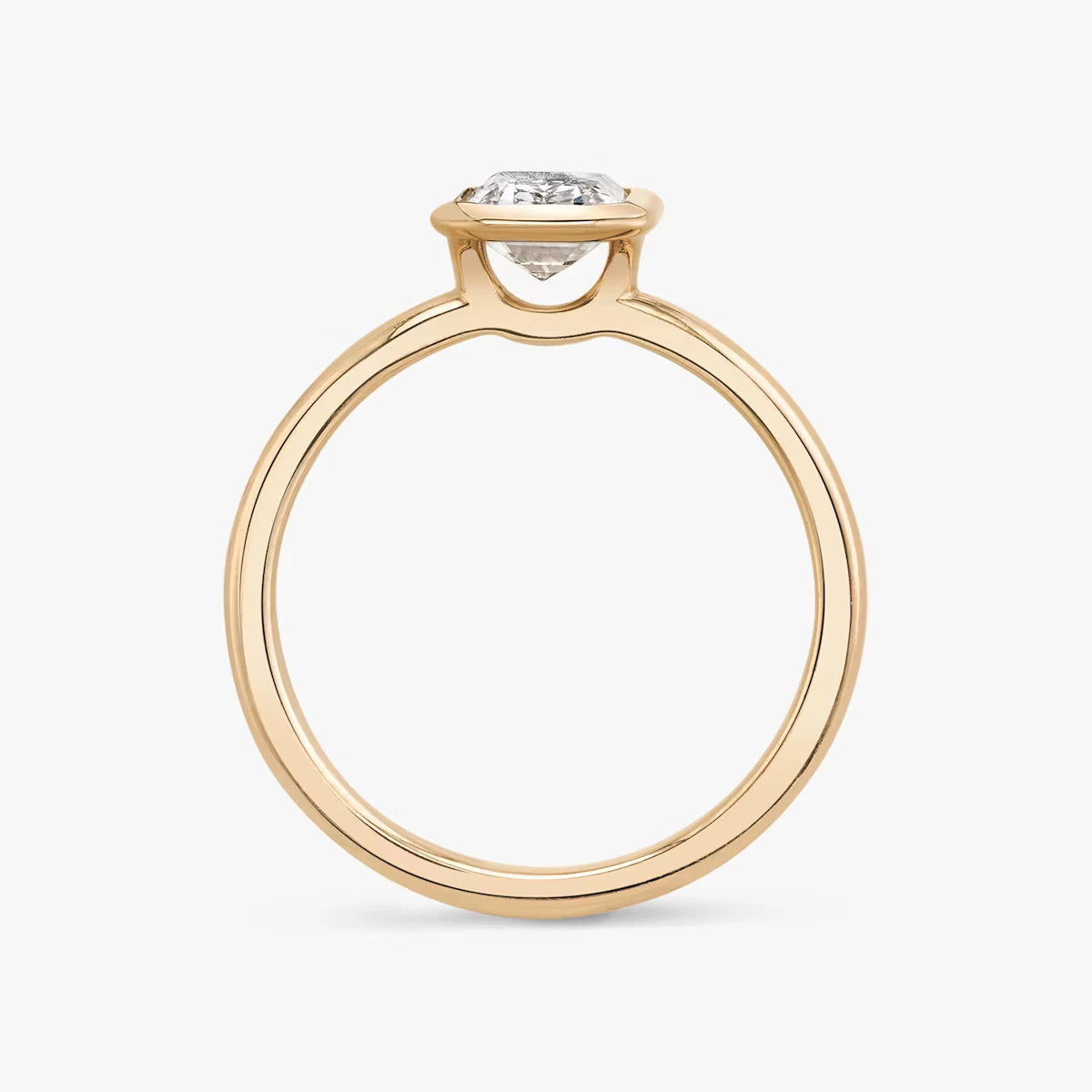 The Signature Bezel Emerald Yellow Gold Engagement Ring