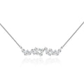 Classic Mixed Diamond Cluster Necklace in 18k White Gold