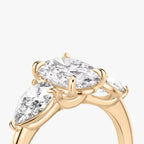 The Three Stone Oval Yellow Gold Engagement Ring