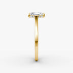 The Pavé Bridge Radiant Yellow Gold Engagement Ring