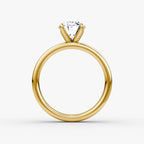 Cigar Band Solitaire Oval Yellow Gold Engagement Ring