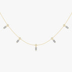 Floating Baguette Station Necklace