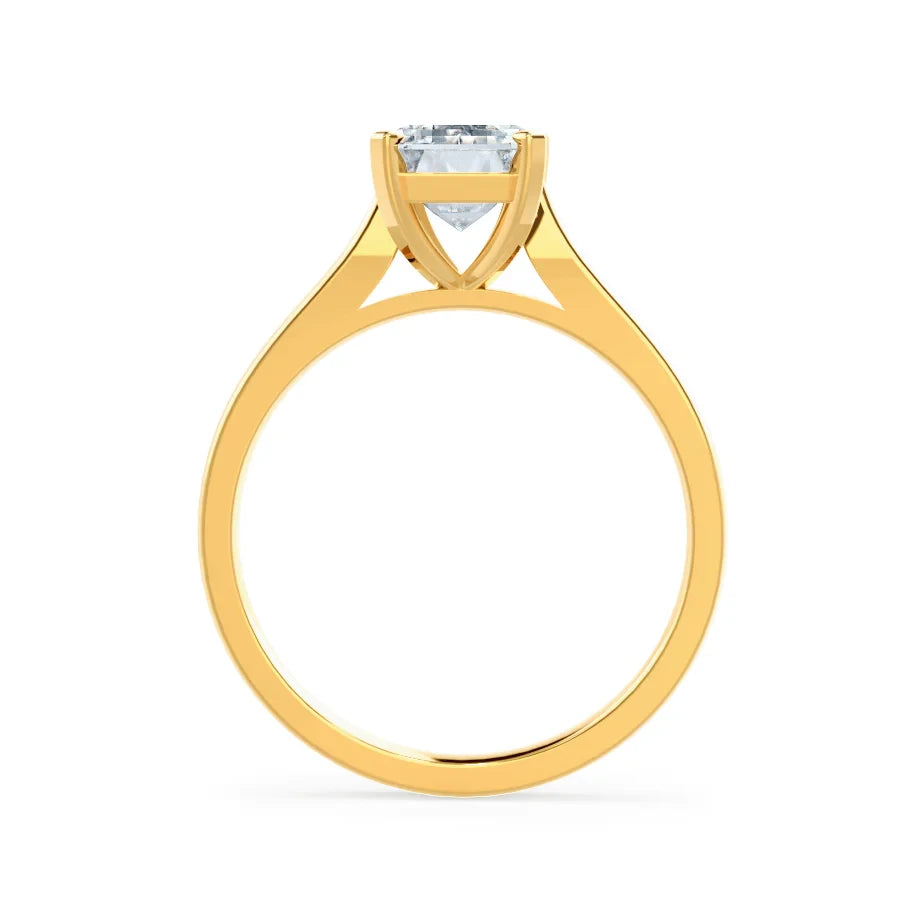 Emerald Elegance Lab Diamond Solitaire – 18k Yellow Gold