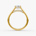 The Pavé Bridge Radiant Yellow Gold Engagement Ring