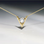 Emari V Solitaire Necklace