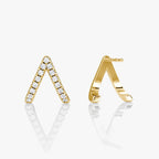 Reversed V Pavé Huggie
