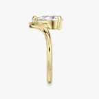 The Signature V Pear Yellow Gold Engagement Ring